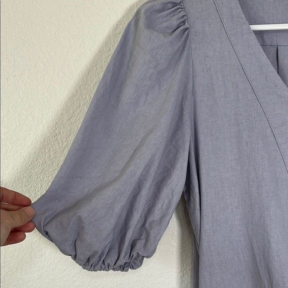 FOR CYNTHIA  Lavender Linen Blend Puff Sleeve Small - Picture 4 of 9